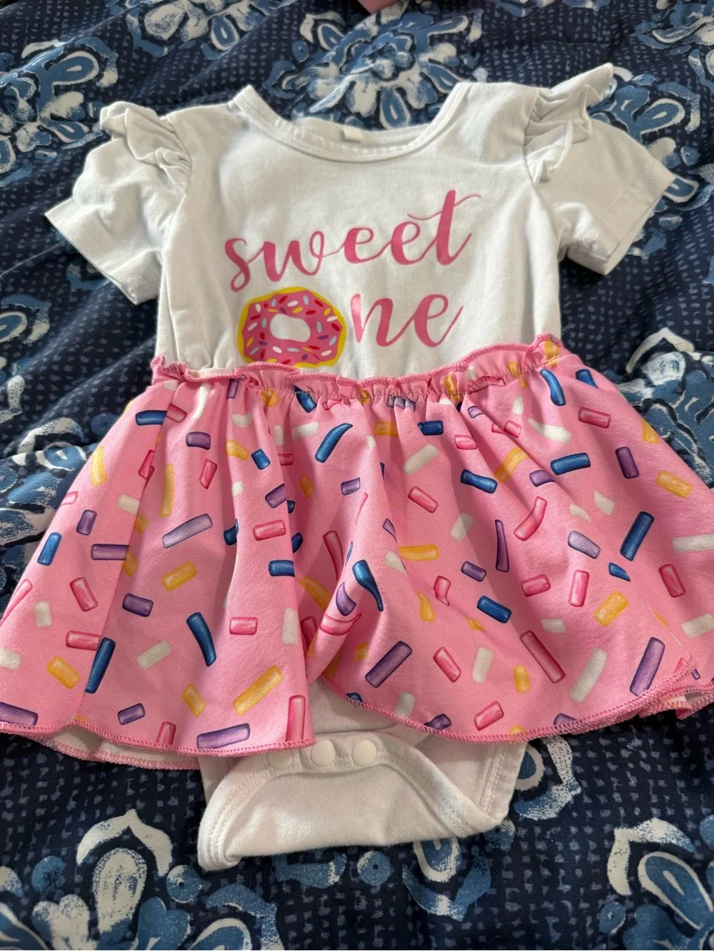 Sweet One Pink Sprinkle Baby Dress Bodysuit